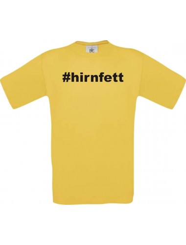 Kinder-Shirt hashtag  hirnfett Farbe gelb, Größe 104