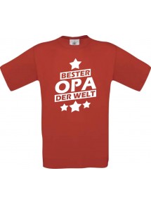 Männer-Shirt bester Opa der Welt, rot, Größe L