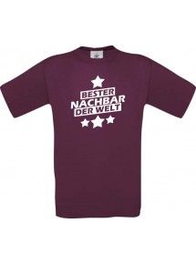 Männer-Shirt bester Nachbar der Welt, burgundy, Größe L