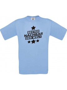 Männer-Shirt bester Nachbar der Welt, hellblau, Größe L