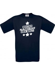 Männer-Shirt bester Nachbar der Welt, navy, Größe L