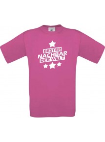 Männer-Shirt bester Nachbar der Welt, pink, Größe L