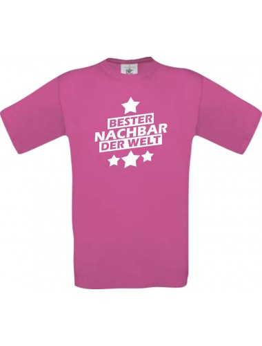 Männer-Shirt bester Nachbar der Welt, pink, Größe L