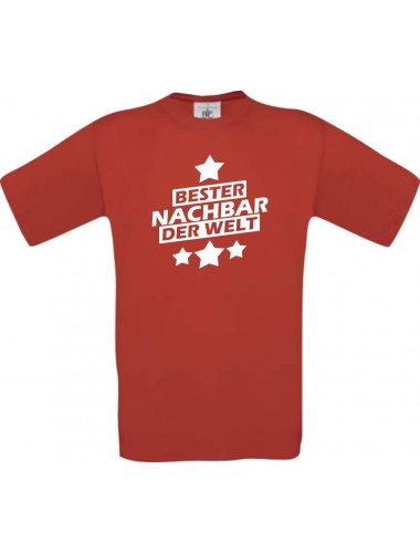 Männer-Shirt bester Nachbar der Welt, rot, Größe L