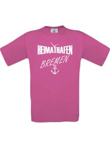 Männer-Shirt Heimathafen Bremen  kult, pink, Größe L