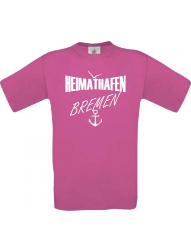 Männer-Shirt Heimathafen Bremen  kult, pink, Größe L