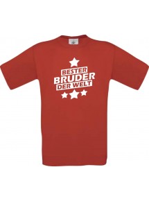 Männer-Shirt bester Bruder der Welt, rot, Größe L