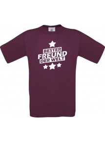 Männer-Shirt bester Freund der Welt, burgundy, Größe L
