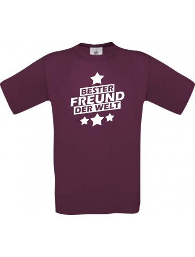 Männer-Shirt bester Freund der Welt, burgundy, Größe L