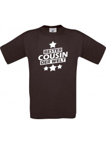 Männer-Shirt bester Cousin der Welt, braun, Größe L