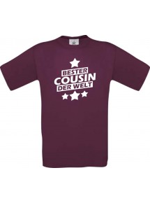 Männer-Shirt bester Cousin der Welt, burgundy, Größe L