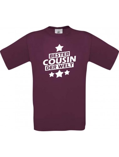 Männer-Shirt bester Cousin der Welt, burgundy, Größe L