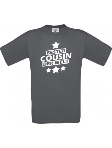 Männer-Shirt bester Cousin der Welt, grau, Größe L