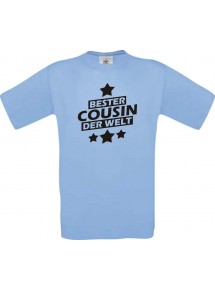 Männer-Shirt bester Cousin der Welt, hellblau, Größe L