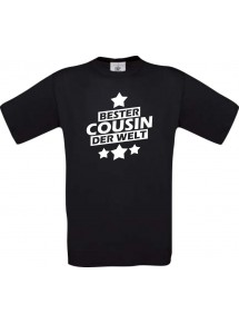 Männer-Shirt bester Cousin der Welt, schwarz, Größe L