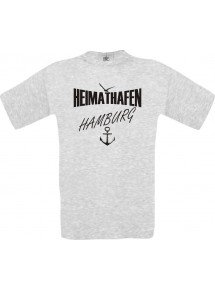 Männer-Shirt Heimathafen Hamburg  kult, ash, Größe L