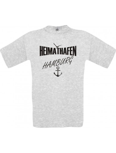 Männer-Shirt Heimathafen Hamburg  kult, ash, Größe L