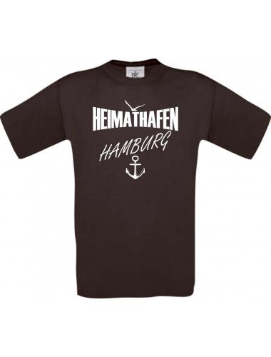 Männer-Shirt Heimathafen Hamburg  kult, braun, Größe L