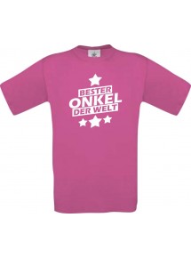 Männer-Shirt bester Onkel der Welt, pink, Größe L