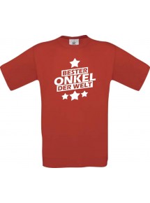 Männer-Shirt bester Onkel der Welt, rot, Größe L
