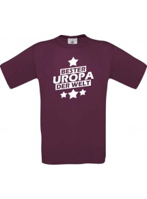 Männer-Shirt bester Uropa der Welt, burgundy, Größe L