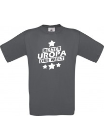Männer-Shirt bester Uropa der Welt, grau, Größe L