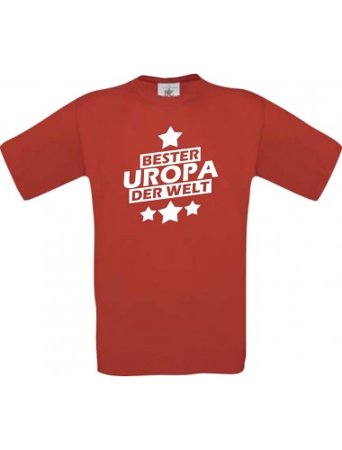 Männer-Shirt bester Uropa der Welt, rot, Größe L
