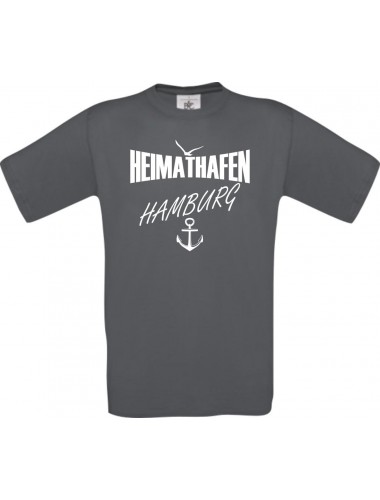 Männer-Shirt Heimathafen Hamburg  kult, grau, Größe L