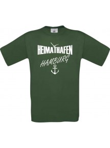 Männer-Shirt Heimathafen Hamburg  kult, grün, Größe L