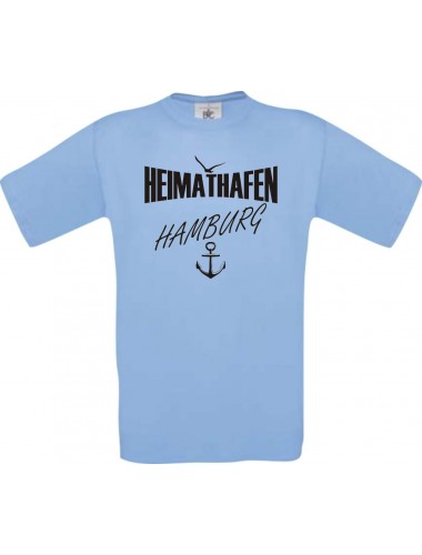 Männer-Shirt Heimathafen Hamburg  kult, hellblau, Größe L