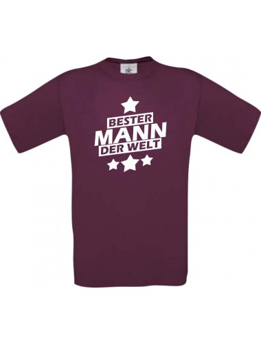 Männer-Shirt bester Mann der Welt, burgundy, Größe L