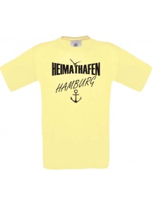 Männer-Shirt Heimathafen Hamburg  kult, hellgelb, Größe L