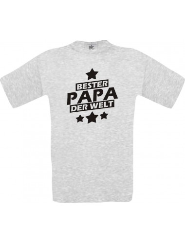 Männer-Shirt bester Papa der Welt, ash, Größe L