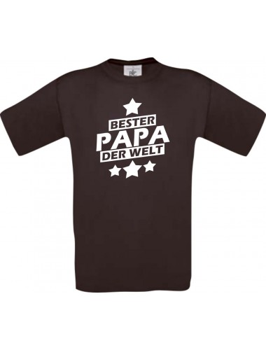 Männer-Shirt bester Papa der Welt, braun, Größe L