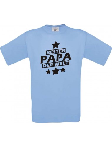 Männer-Shirt bester Papa der Welt, hellblau, Größe L