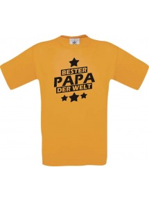 Männer-Shirt bester Papa der Welt, orange, Größe L