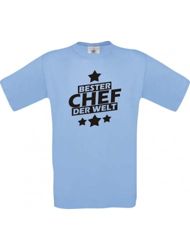 Männer-Shirt bester Chef der Welt, hellblau, Größe L