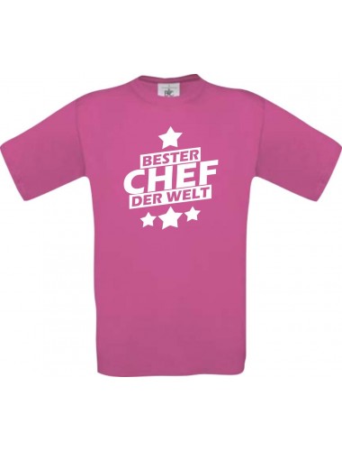 Männer-Shirt bester Chef der Welt, pink, Größe L