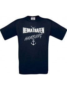 Männer-Shirt Heimathafen Hamburg  kult, navy, Größe L