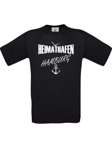 Männer-Shirt Heimathafen Hamburg  kult, schwarz, Größe L