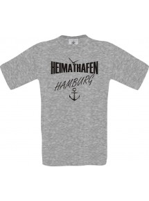 Männer-Shirt Heimathafen Hamburg  kult, sportsgrey, Größe L