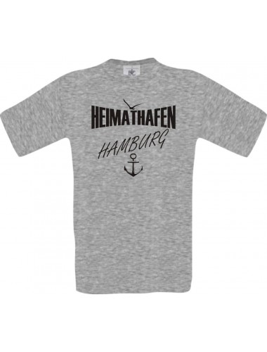 Männer-Shirt Heimathafen Hamburg  kult, sportsgrey, Größe L