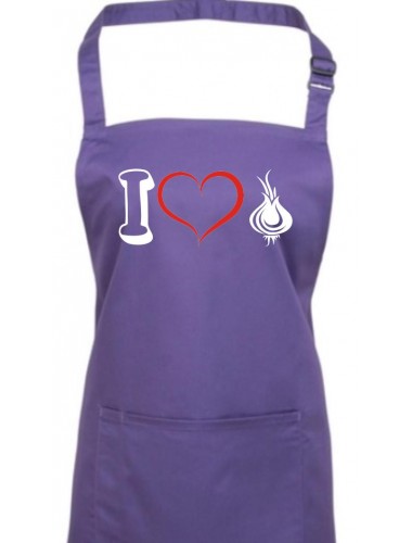 Kochschürze, Gemüse I love Zwiebel, Farbe purple