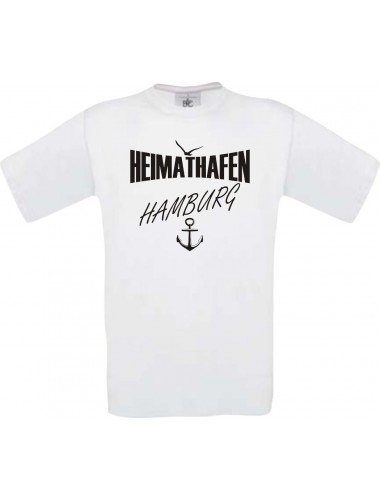 Männer-Shirt Heimathafen Hamburg  kult, weiss, Größe L