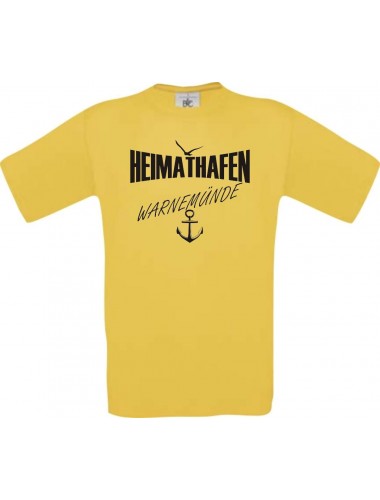 Männer-Shirt Heimathafen Warnemünde  kult, gelb, Größe L