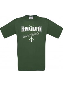 Männer-Shirt Heimathafen Warnemünde  kult, grün, Größe L