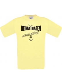 Männer-Shirt Heimathafen Warnemünde  kult, hellgelb, Größe L