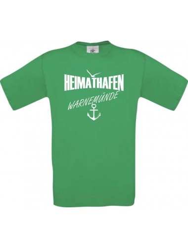 Männer-Shirt Heimathafen Warnemünde  kult, kelly, Größe L