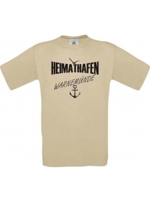 Männer-Shirt Heimathafen Warnemünde  kult, khaki, Größe L