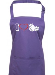 Kochschürze, Obst I love Erdbeere, Farbe purple